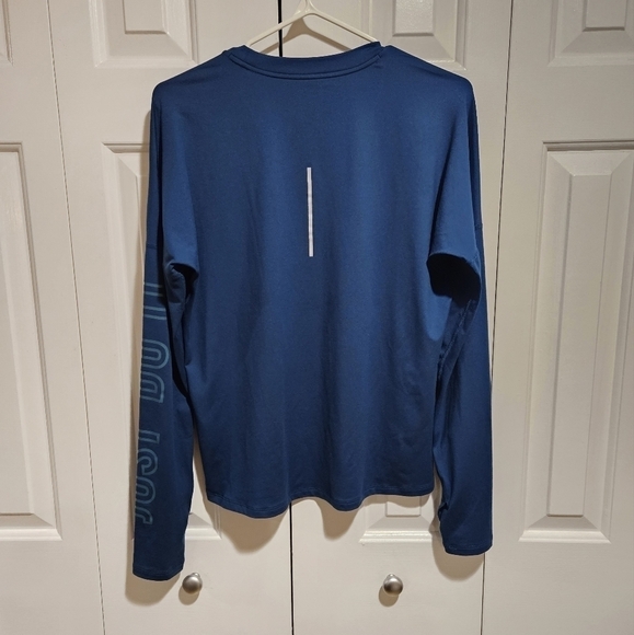 Nike Just Do It Longsleeve Blue Activewear Running Top Size Small - Picture 7 of 11